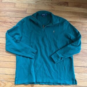 Men's Polo Ralph Lauren 1/4 Zip Estate Rib Pullover -Green- Size L